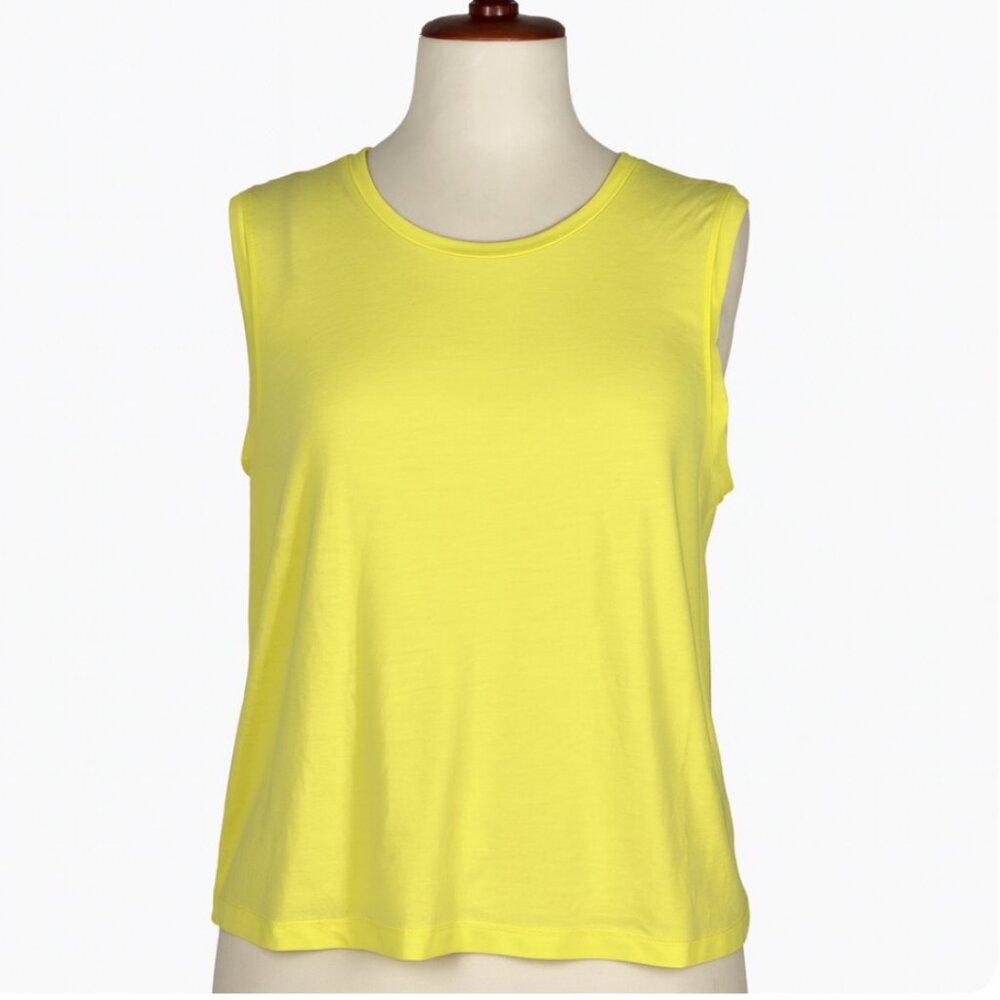 Nanette Lepore Tank Top Yellow Sleeveless‎ Twist Back Casual Athleisure Medium